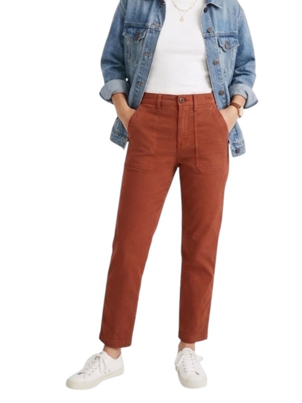 Madewell Stovepipe Fatigue Pant Sz 29 Rust Orange Utility Earthy Fall Casual